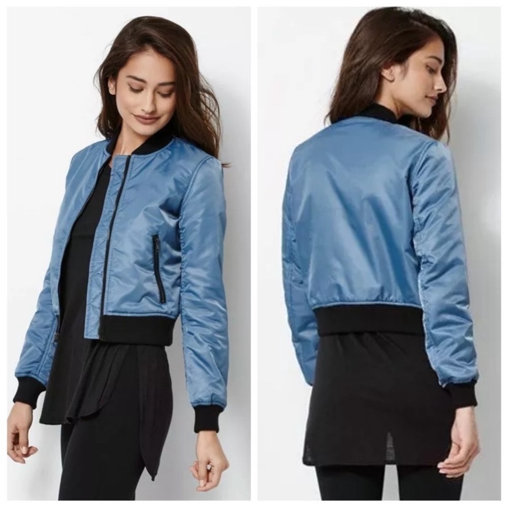 Kendall + Kylie Blue Bomber Jacket